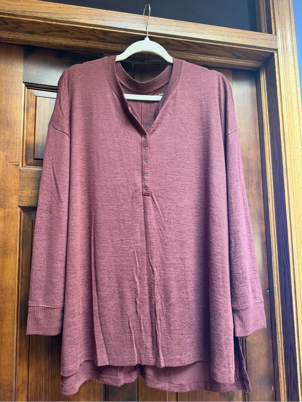 Abercrombie & Fitch Women’s Soft Boyfriend Henley Shirts-Navy, Olive, Burgundy